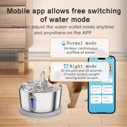 360 ° Fonte de água de indução automática para gato, aço inoxidável, controle inteligente por aplicativo, bebedor para animais de estimação, dispensador de água, vários animais de estimação - Image 3