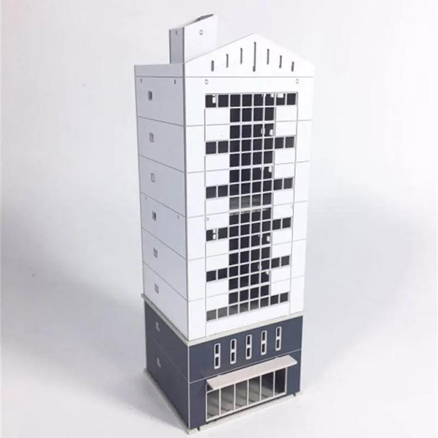 Modelo de Edifício Japonês Moderno em Escala 1/150 para Montagem de Cenários de Trem e Paisagens DIY