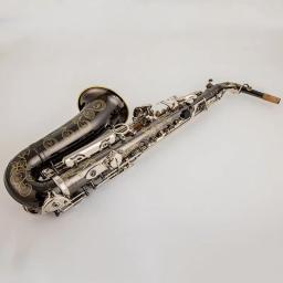 Saxofone Alto Promocional com Bocal, Níquel, Prata, Liga, Latão, Instrumento Musical, Preto, W037, Grátis, Novo - Image 6