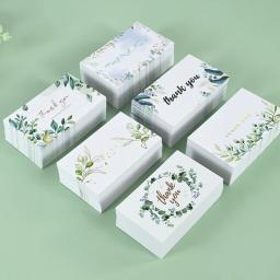 Obrigado cartão com Eucalyptus Folha, Branco, Verde, Casamento, Noivado, Banquete, prato de refeição, Lembrete Cartões Processo, Fontes do partido, 50 pcs - Image 1