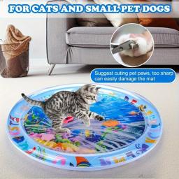 Esteira de Sensação de Água Gato com Peixe Flutuante, Brinquedo interativo do pontapé, Almofada de alívio do tédio para gatos interiores - Image 5