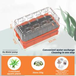 Kit de habitat para tanque de tartaruga, aquário de plástico para répteis de tartaruga aquática com capa anti-fuga e drenagem para répteis, tartarugas, caranguejos - Image 6