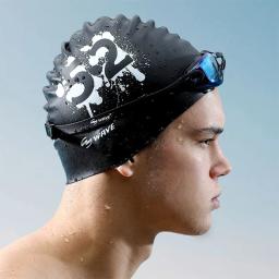 Impermeável silicone natação cap para homens e mulheres, adulto impressão, cuidados com os cabelos, monocromático, aumentar, nadar cap - Image 2