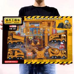 Veículos de engenharia brinquedos plástico construção escavadeira trator despejo caminhão de bombeiros bulldozer modelos crianças meninos mini presentes - Image 1
