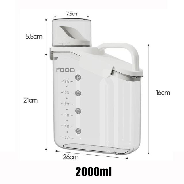 Armazenamento Hermético de Alimentos para Animais de Estimação com Copos de Medição e Dispensador de Plástico para Cães, Gatos e Pássaros