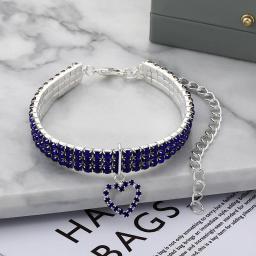 Coleiras elásticas strass, colar de três fileiras, ornamento para cachorros e gatinhos, decoração de amor, gatos e cães, novo - Image 3