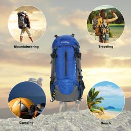Lixada impermeável Desporto Mochila, Outdoor Escalada Mochila, Montanhismo Caminhadas Mochilas, Molle Camping Bag, 6 cores, 50L - Image 6