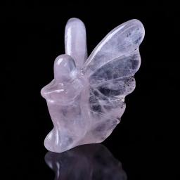 Pedras preciosas naturais para decoração de casa, pedra rosa, quartzo rosa, borboleta escultura em cristal, elfo Statu Fairy Sculpture, cura para Reiki - Image 5