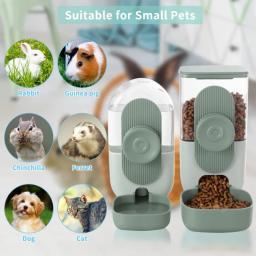 Alimentador automático com tigela suspensa Garrafa de água Recipiente de alimento Dispensador para cachorro, gatos, coelho, pássaros, produto de alimentação animal de estimação 27oz - Image 4