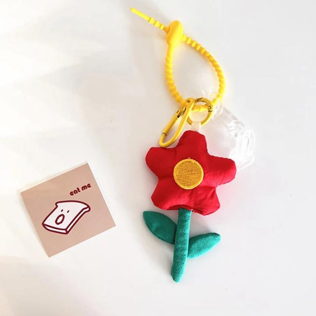 Chaveiro Pingente de Flor em Pelúcia Macia - Acessório Charmoso para Mochila e Cordão 1pc