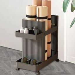 Armazenamento Rack Carrinho com Roda, Rack Multiuso, Rack Haltere para Rolo de Espuma Esteira de Yoga, Home Gym Fitness - Image 1