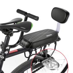 Assento traseiro de bicicleta, couro pu, almofada macia, rack traseiro, resistente à água, assento infantil com descanso traseiro, acessórios de bicicleta - Image 3