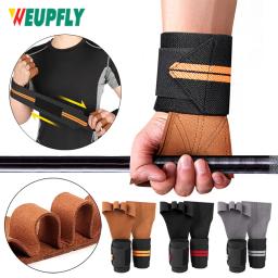 Luvas de ginástica para levantamento de peso com suporte de pulso para homens e mulheres, proteção total para as palmas, exercícios fitness, 1 par - Image 1