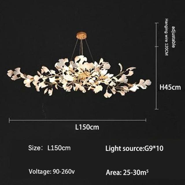Pendentes de Teto Ginkgo Moderno Nórdico com Luz LED para Sala de Estar e Jantar, Iluminação Elegante e Sofisticada para sua Casa