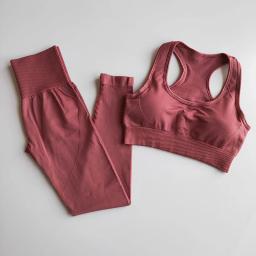 2021 sem costura conjunto de yoga esporte feminino conjunto roupas de treino para as mulheres roupa esportiva roupa de ginástica terno ropa deportiva mujer - Image 5