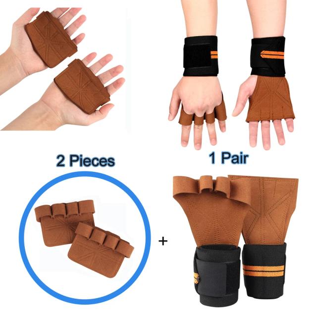 Luvas de Levantamento de Peso com Suporte para Pulsos - Treino de Fitness para Homens e Mulheres
