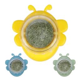 Bolas de parede Catnip para gatos, Forma de abelha, Brinquedo de mordida de gato, Lambendo bola de rolo - Image 1
