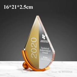 Personalizado Concorrência Gotas De Água Amor Voluntário Prêmios Troféu De Cristal Empresa Excelente Empregado Home Decor Medalha De Honra 1PC - Image 5