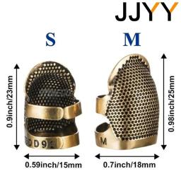 Retro Dedal De Costura Set, Metal Escudo, Dedo Protetores, Agulhas, Fingertip Guard, Essencial Ferramenta De Costura, Costuras, 2pcs - Image 6