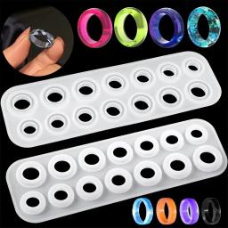 DIY Silicone Resina Anel Moldes Kit, Redondo e Rhombic Formas, Fácil Demolding, Jóias Personalizadas, 14 Tamanhos - Image 1