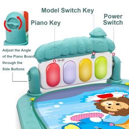 Multifuncional bebê atividade ginásio jogar esteira musical rack criança infantil quadro de fitness educacional rastejando tapete brinquedo crianças presente - Image 2