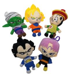 30 pçs/lote 10cm Anime Saiyan Goku Brinquedos de Pelúcia pingentes Gohan Vegeta Bu Bonecas de Pelúcia chaveiros presentes - Image 1
