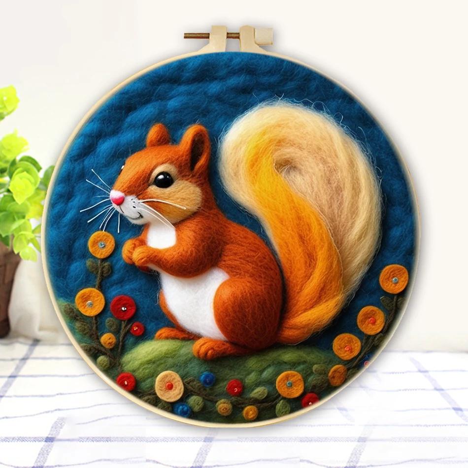 GATYZTORY-DIY Pintura De Feltragem De Lã Com Kit De Bordado, Animal Artesanato Agulha, Decoração De Casa, Quadro 20x20cm - Image 1