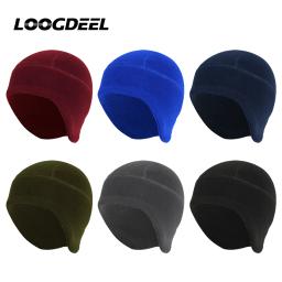 Loogdeel inverno quente esportes ao ar livre esqui ciclismo boné chapéu à prova de vento macio gorro feminino esqui bicicleta chapéu boné masculino lã polar - Image 1