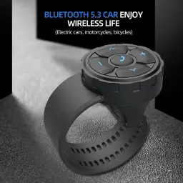 Fone De Ouvido Bluetooth Sem Fio Com Botão Remoto, Capacete, Motocicleta, Guiador De Bicicleta, Controlador De Mídia, Controle De Volante Do Carro, 5,3 - Image 2