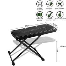 Pedal de guitarra com altura ajustável, antiderrapante Pad, Guitar Neck Stand, Footstool Acessórios - Image 6