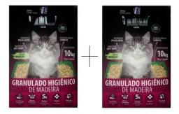 Granulado de Madeira Higiênico para Gatos, 10kg x 2, Lixo Sanitário para Gato com Acessórios para Alimentos de Hamster e Coelho - Image 1
