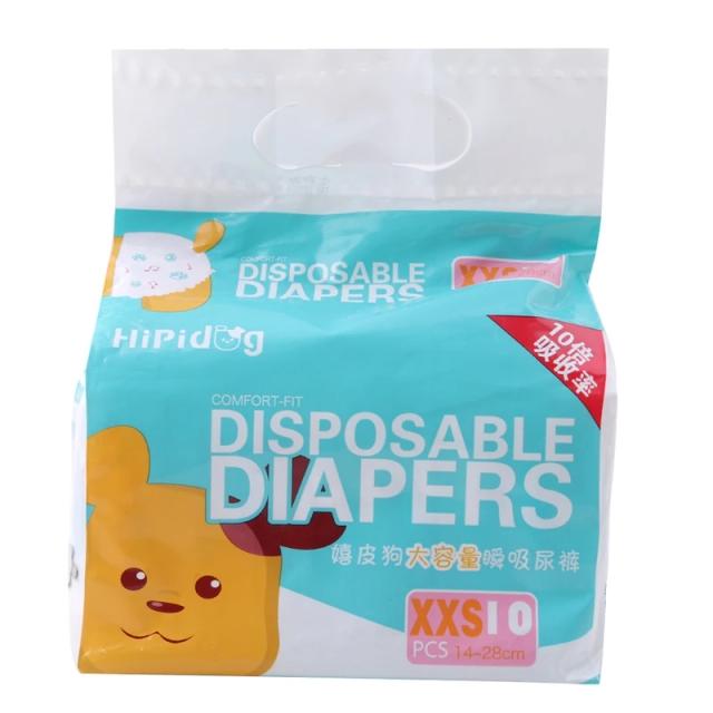 Fraldas Confortáveis e Absorventes para Cães com Almofadas Pequenas e Calças Sanitárias - Pacote com 10 Peças