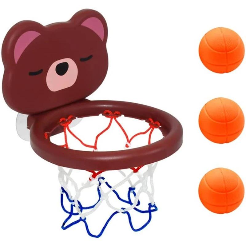Um terno de brinquedo infantil mini bonito ursinho basquete banheiro brinquedos de banho atirar na cesta jogos na piscina - Image 1