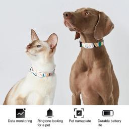 Gato tag bluetooth gato nome tag encontrar sino olhando ajustável volume fivela de monitoramento de saúde anti-asfixia cão tag pet suprimentos - Image 2