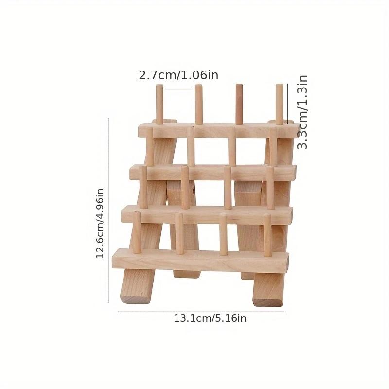 Diy pequeno rolo mão costura rack de armazenamento 16 eixos/30 eixos dobrável rack de fio multi-especificação carretel rack de madeira - Image 1