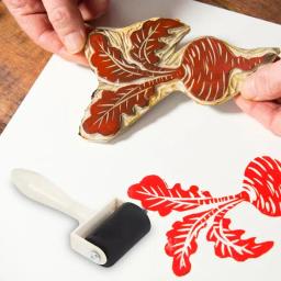 Tinta De Borracha E Ferramentas De Estampagem, Brayer De Rolo, Projetos De Artesanato De Impressão, Preto - Image 4