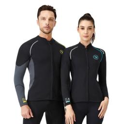 1.5mm neoprene wetsuit dos homens jaqueta de mergulho manga longa casaco masculino surf jaqueta de inverno pesca roupa de banho térmica - Image 1