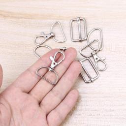 15 pçs metal chaveiro fechos giratória snap ganchos d anel e slide fivela triglide para bolsa prendedores costura diy artesanato - Image 6
