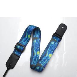 Correia de guitarra impressão ajustável cinto de guitarra de náilon para ukulele baixo elétrico/acústico acessórios de guitarra - Image 4