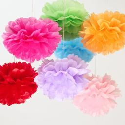 8 20 20 20cm decoração de casamento acessórios de eventos pom pom papel de tecido pompom bola suprimentos de festa babyshower decoração de festa de natal - Image 2