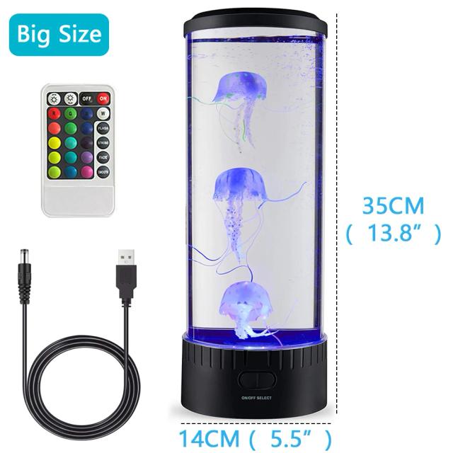 Lâmpada LED Medusa com Mudança de Cor e Controle Remoto - Luz Noturna Decorativa para Casa e Aquário, Presente Ideal para Crianças com Carregamento USB
