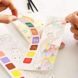Portable Watercolor Painting Book for Kids, Paint with Water Brush, Guache Graffiti Picture, Coloring Drawing Toys, Kindergarten Gifts - Image 6