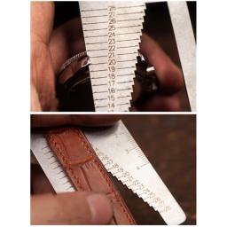 Pulseira relógio régua estêncil modelo ferramenta medição para pulseira relógio cinto aço inoxidável artesanato relógio reparação r7ua - Image 3