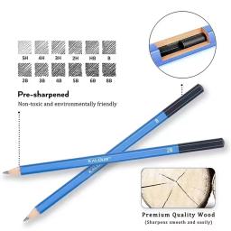 Lápis Esboço Profissional, Escova De Carvão, Caixa De Madeira, Régua Do Homem, Desenho Ferramentas De Pintura, Arte Suprimentos, 60Pcs por Conjunto - Image 6
