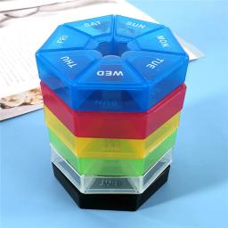 Caso De Comprimido De Plástico Portátil, Tablet Titular, Candy Box, Tablet Dispenser, Travel Organizer, 7 Dias De Armazenamento, 1Pc - Image 4