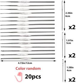 Conjunto de ganchos de crochê com olhos grandes, 16 peças, agulhas sem corte, marcadores de ponto, suéter de alumínio, tecelagem, agulhas de fio de tricô para iniciantes - Image 2