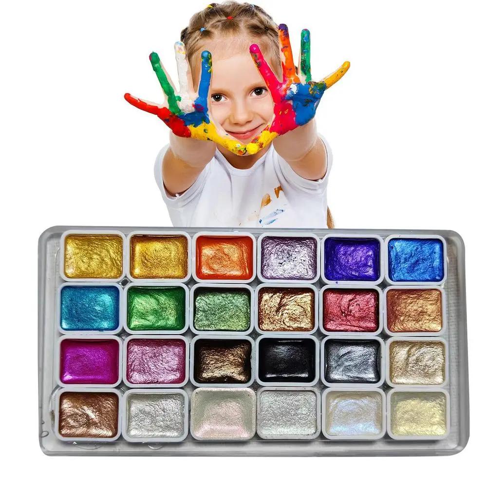 Aquarela Paint Palette para Artistas Profissionais, Pearlescent Painting Kit, Ground Crafts, Art Kits - Image 1