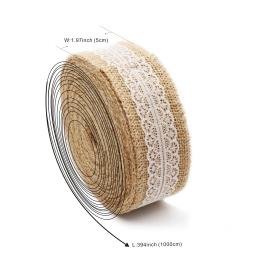 Rolos de serapilheira de juta natural, laço de fita hessian, decoração rústica vintage do casamento, ornamento do partido, suprimentos artesanais DIY, 1-10m - Image 2