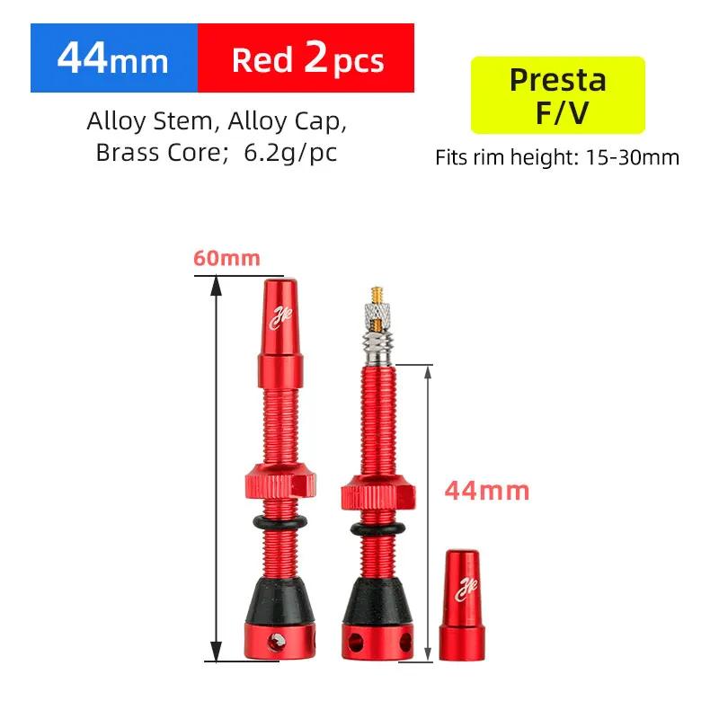 Válvula sem câmara de ar f/v para bicicleta, 44 60 80mm com ferramenta opcional para bicicleta de cascalho, poste de liga de alumínio, núcleo de latão, válvula presta, peças de ciclismo - Image 1