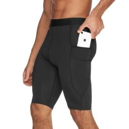 Calções de ginástica de compressão secagem rápida masculina, Leggings Fitness, Skinny, Slim, Stretch, Yoga, Esportes, Corrida, Corredor, Calças curtas, Verão - Image 3